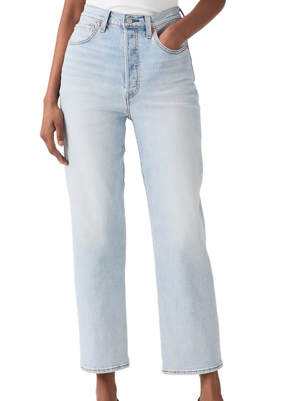 Levi's Ribcage Straight Ankle Jeans - Light Wash